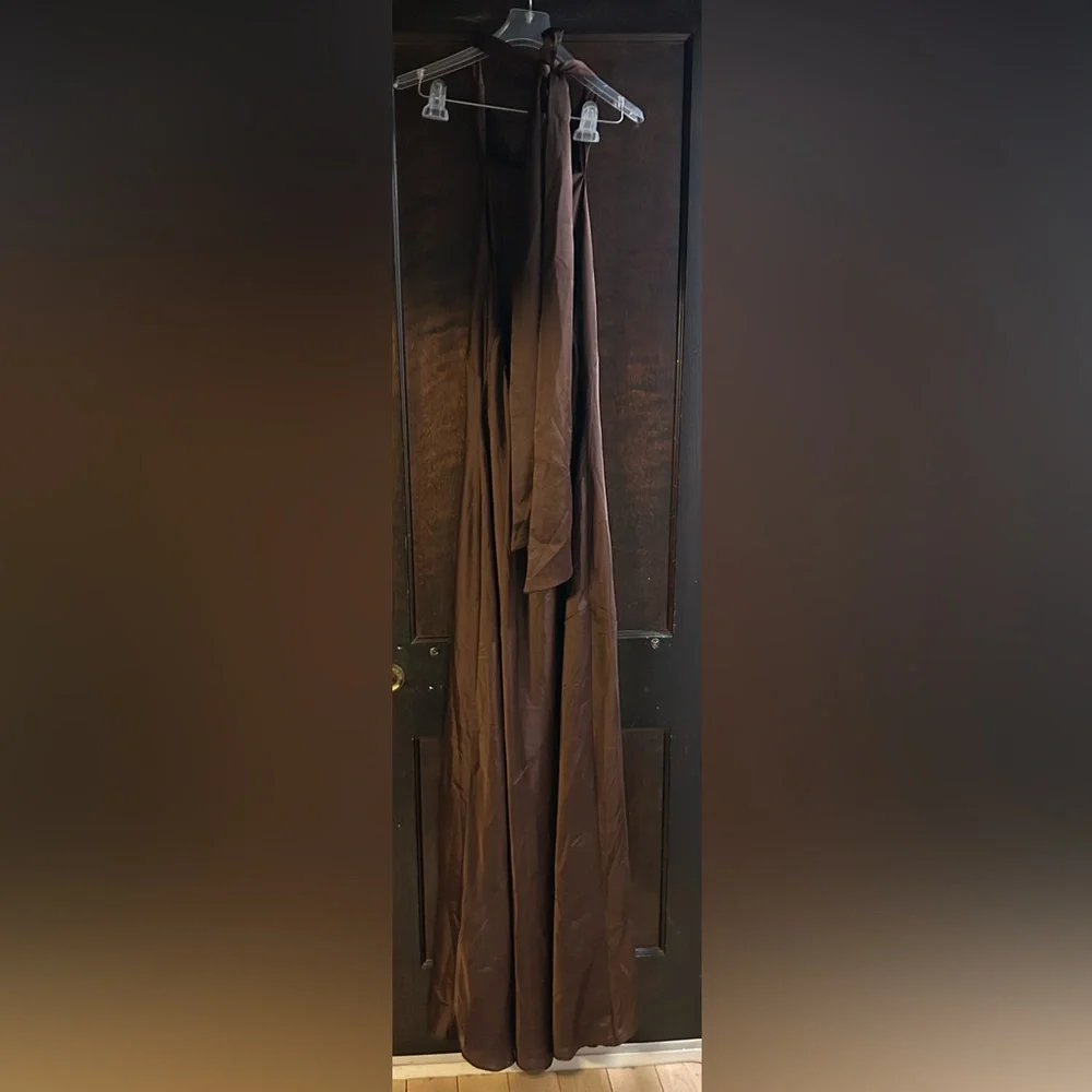 Show Me‎ Your MuMu Lisa Chocolate Brown Maxi Dress S - Picture 4 of 4